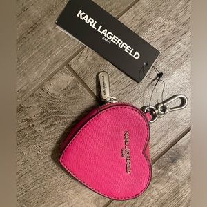 Karl Lagerfeld PINK heart shaped coin purse